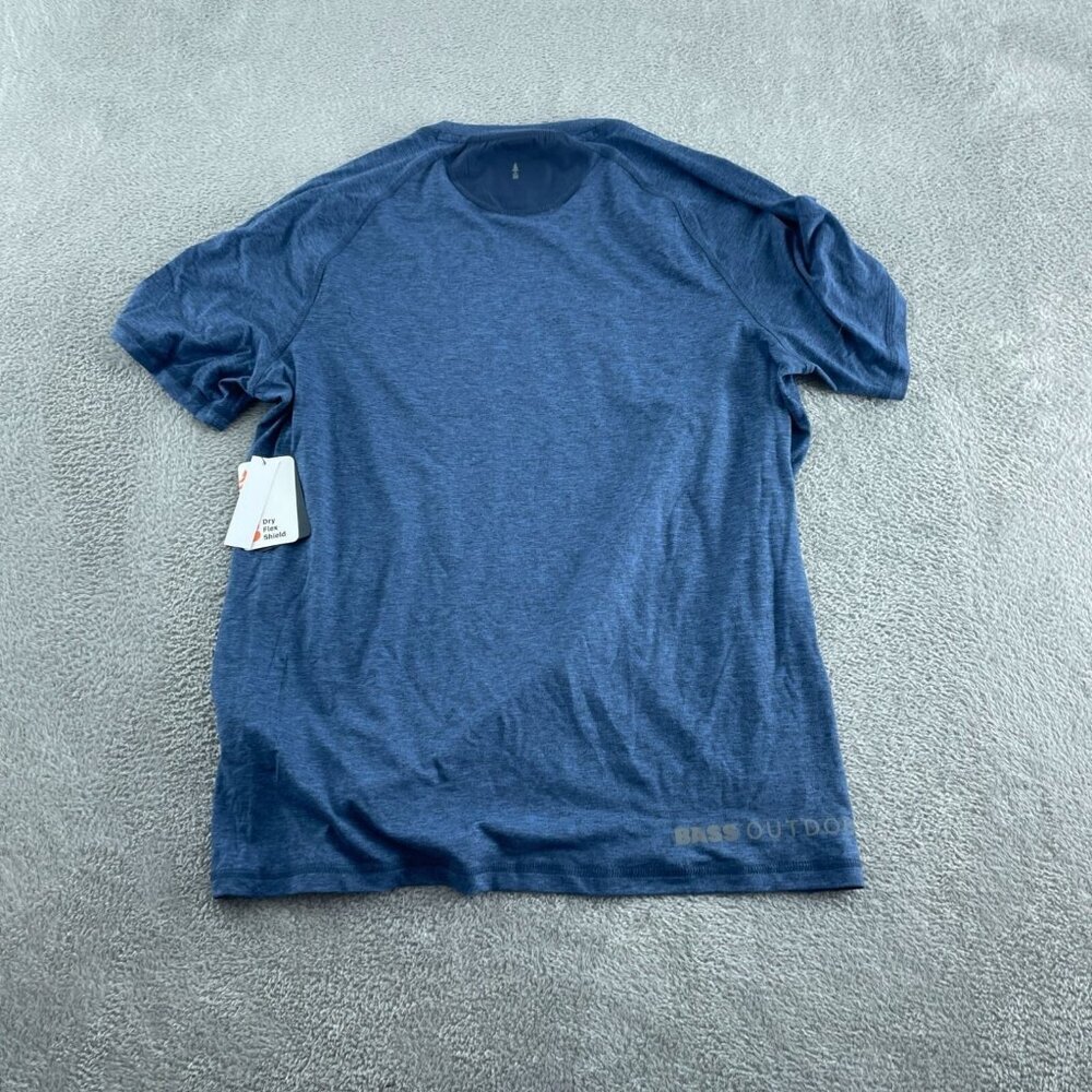 Bass Outdoor Microtech Performance Short Sleeve Tee  Blue L UPF 50+ NWT 4133